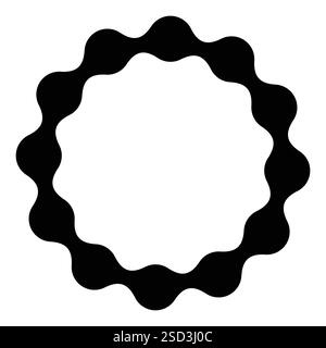 Metaball shapes round frame. Black circle border with rounded shapes. Stock Vector