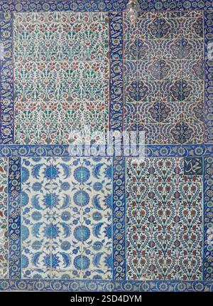 Istanbul - sep 22, 2024 - colorful ottoman ceramic tiles displaying intricate floral, geometric designs, representing traditional turkish craftsmanshi Stock Photo