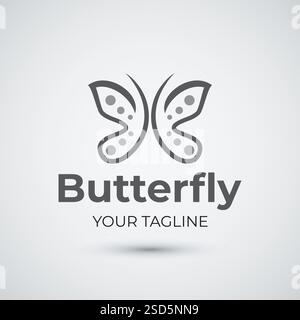 Abstract flat butterfly logo design Stock Vector