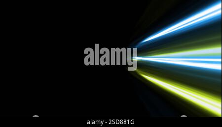 Abstract light streaks creating dynamic motion effect on black background Stock Photo