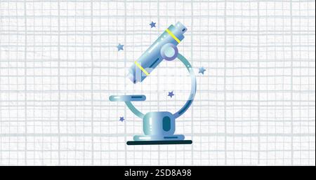 Image of blue microscope over white background Stock Photo