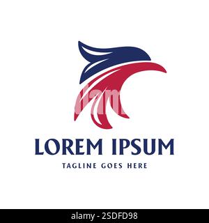 Simple Minimalist American Eagle Hawk Falcon Head Logo Design Vector Stock Vector
