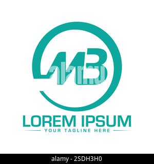 MB Letter Logo Design Stock Vector