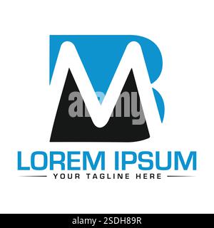 MB Letter Logo Design Stock Vector