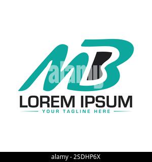 MB Letter Logo Design Stock Vector