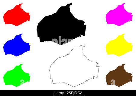 Frederiksberg city (Denmark) map vector illustration, scribble sketch Frederiksberg map Stock Vector