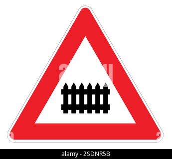 triangle traffic sign with approaching crossing illustrator NOT IA Stock Vector