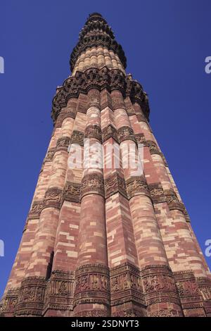 Image showcasing Qutb Minar built in 1311 red sandstone tower, Indo-Muslim art, Delhi sultanate, Delhi, India ...