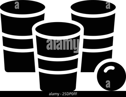 Beer Pong Vector Icon Design Illustration Stock Vector
