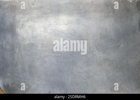 Scratched aluminum surface, industrial texture background. Metal texture. Copy space. Stock Photo