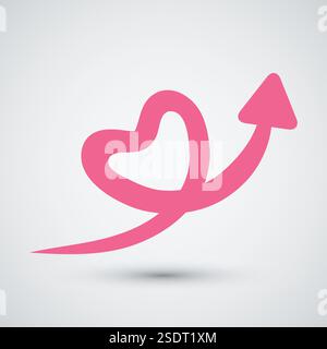 Arrow Love Icon Simple Design Stock Vector