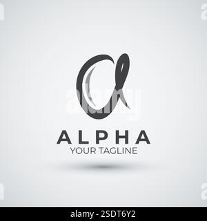 alpha letter a logo icon flat design template Stock Vector