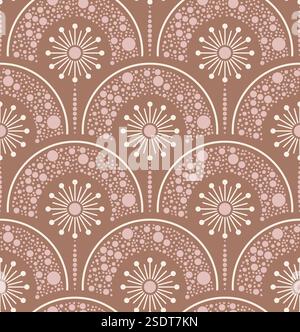 Seamless pattern with abstract flowers i Stock Vector