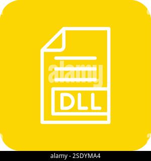 DLL Vector Icon Design Illustration Stock Vector