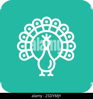 Peacock Vector Icon Design Illustration Stock Vector