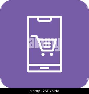 Mobile Shopping Vector Icon Design Illustration Stock Vector