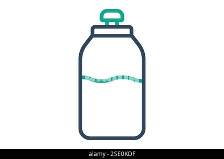 Water bottle icon. line icon style. icon related to drink. gym elements vector illustration Stock Vector