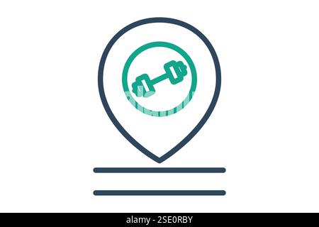 Location icon. line icon style. icon related to gym and fitness. gym elements vector illustration Stock Vector