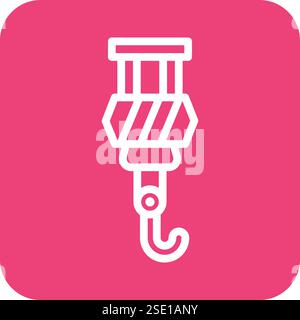 Crane hook Vector Icon Design Illustration Stock Vector