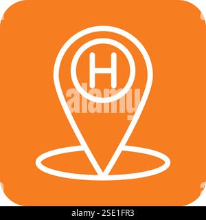 Hotel pin Vector Icon Design Illustration Stock Vector