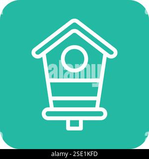 Bird house Vector Icon Design Illustration Stock Vector