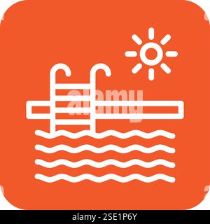 Swimming pool Vector Icon Design Illustration Stock Vector