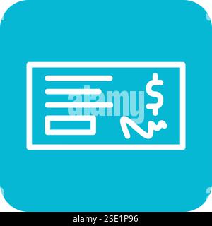 Bank cheque Vector Icon Design Illustration Stock Vector