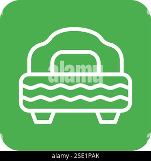 Single bed Vector Icon Design Illustration Stock Vector