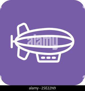Zeppelin Vector Icon Design Illustration Stock Vector