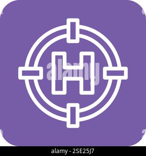 Helipad Vector Icon Design Illustration Stock Vector