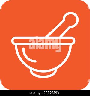 Mortar Vector Icon Design Illustration Stock Vector