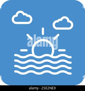 Sunset icon vector, filled flat sign, solid pictogram isolated on white ...