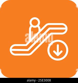 Escalator down Vector Icon Design Illustration Stock Vector