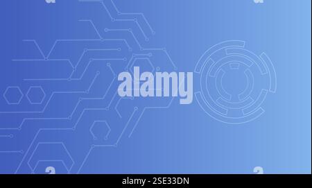 Abstract circuit board lines and circular patterns create a technological image Stock Vector