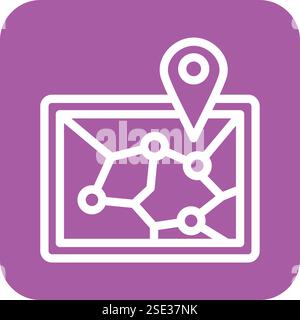 Railway map Vector Icon Design Illustration Stock Vector
