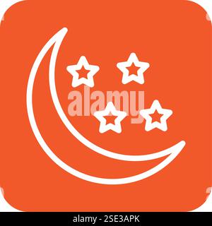 Half moon Vector Icon Design Illustration Stock Vector