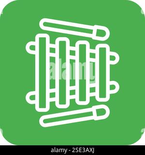 Xylophone Vector Icon Design Illustration Stock Vector