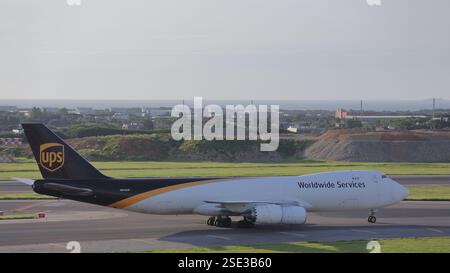 N609UP UNITED PARCEL SERVICE (UPS) BOEING 747-8F on the taxiway in  Taoyuan International Airport (TPE), TAIWAN. Stock Photo