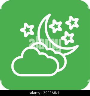 Night Vector Icon Design Illustration Stock Vector