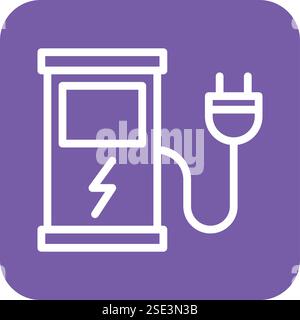 Charging station Vector Icon Design Illustration Stock Vector