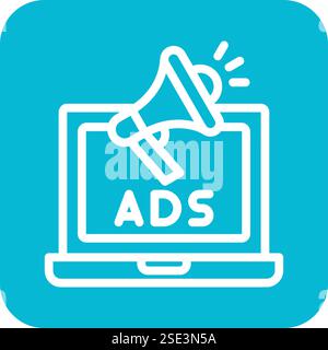 Online advertising Vector Icon Design Illustration Stock Vector