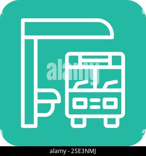 Bus stop Vector Icon Design Illustration Stock Vector