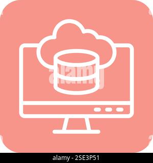 Cloud database Vector Icon Design Illustration Stock Vector