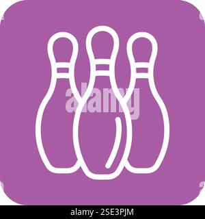 Bowling pins Vector Icon Design Illustration Stock Vector