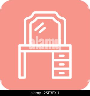 Dressing table Vector Icon Design Illustration Stock Vector