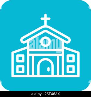 Church Vector Icon Design Illustration Stock Vector