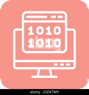 Binary code Vector Icon Design Illustration Stock Vector