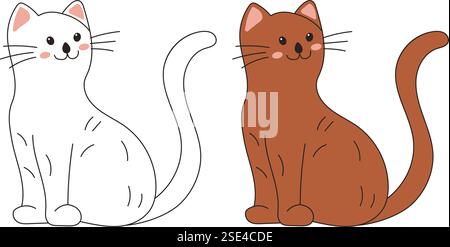 cat for childrens coloring book, vector Stock Vector