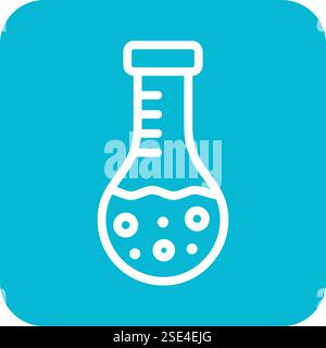 Round flask Vector Icon Design Illustration Stock Vector