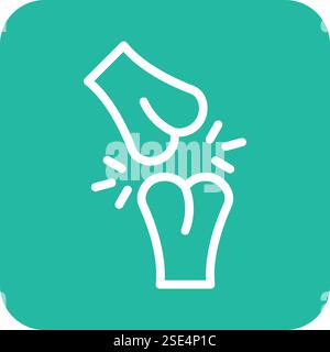 Bones joint icon is an isolated outline vector from human body parts ...